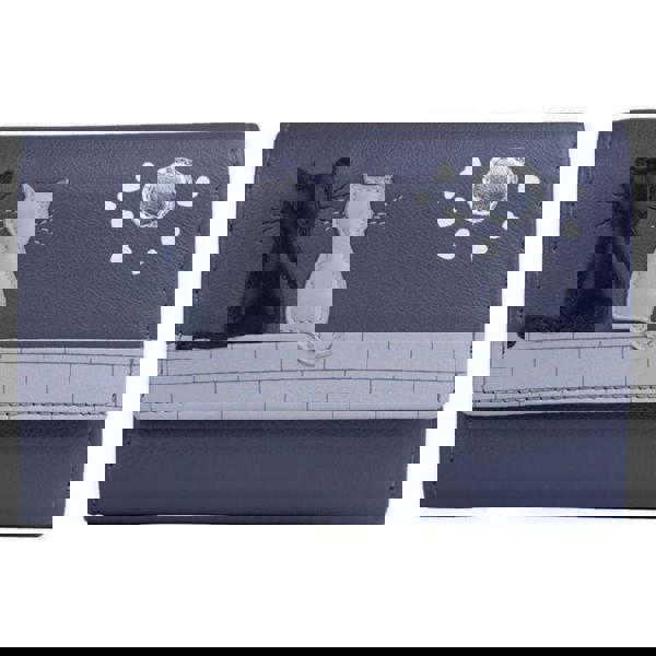 Mala Leather Midnight Cats Trifold Purse – Genuine Leather, RFID Protected