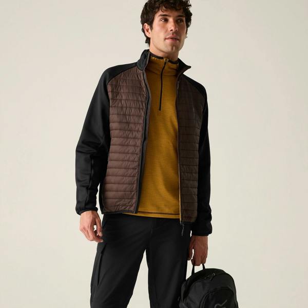 Regatta Mens Clumber Hybrid Jacket - Coffee Grounds/Black