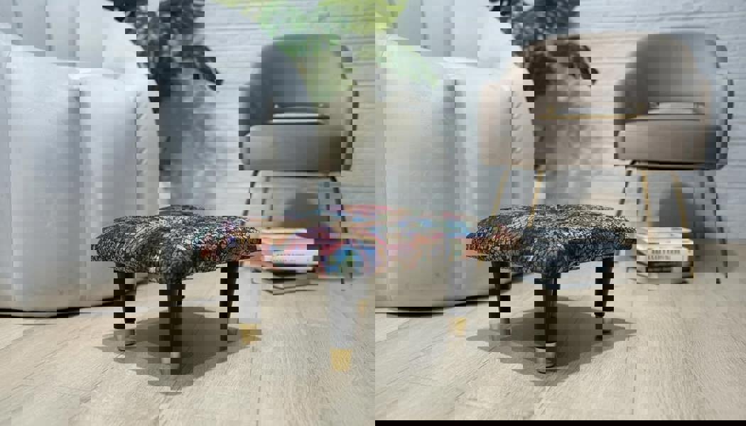 Handmade UK velvet footstool pouffe with detachable legs - ISTOOLS