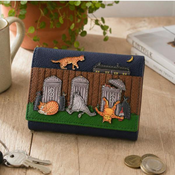 Mala Leather Alley Cats Genuine Leather RFID Tri-Fold Purse