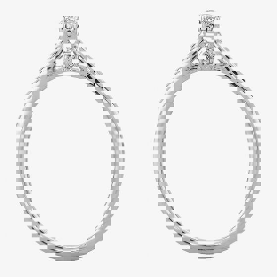 T. H. Baker 9ct White Gold 0.10ct Diamond Bridge Accent Diamond Solitaire Ring TH011825112157