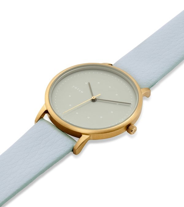 Votch Gold and Light Blue with Grey Watch | Lyka