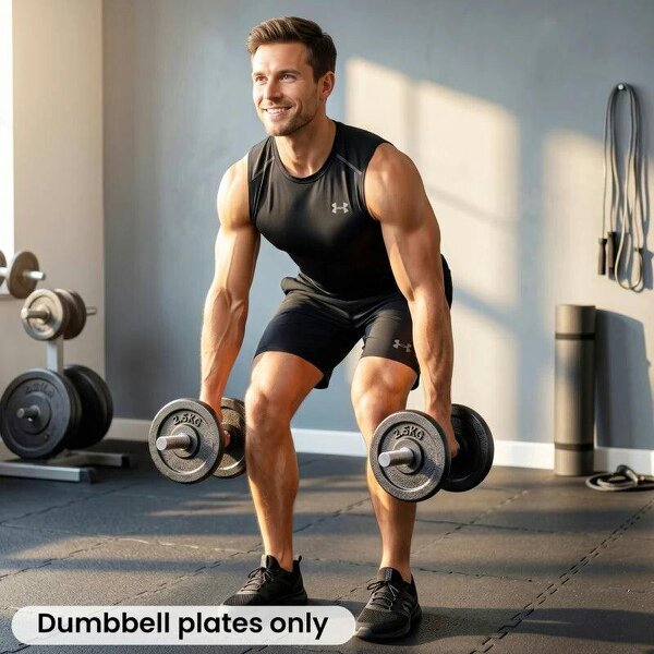 Weight Plates Set, 1"/2.5cm Weight Disc Pair, 4 x 2.5kg Metal Dumbbell/Barbell Plates for Home Gym