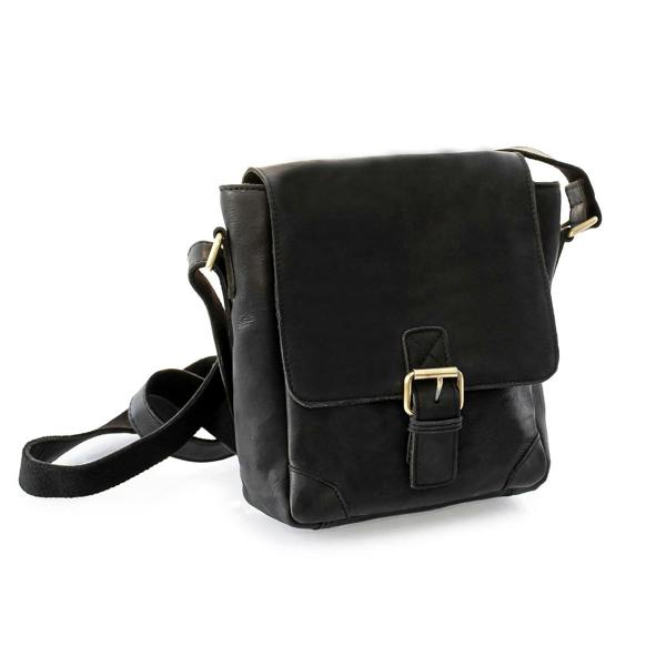PRIMEHIDE Buckle Leather Messenger Bag For Men