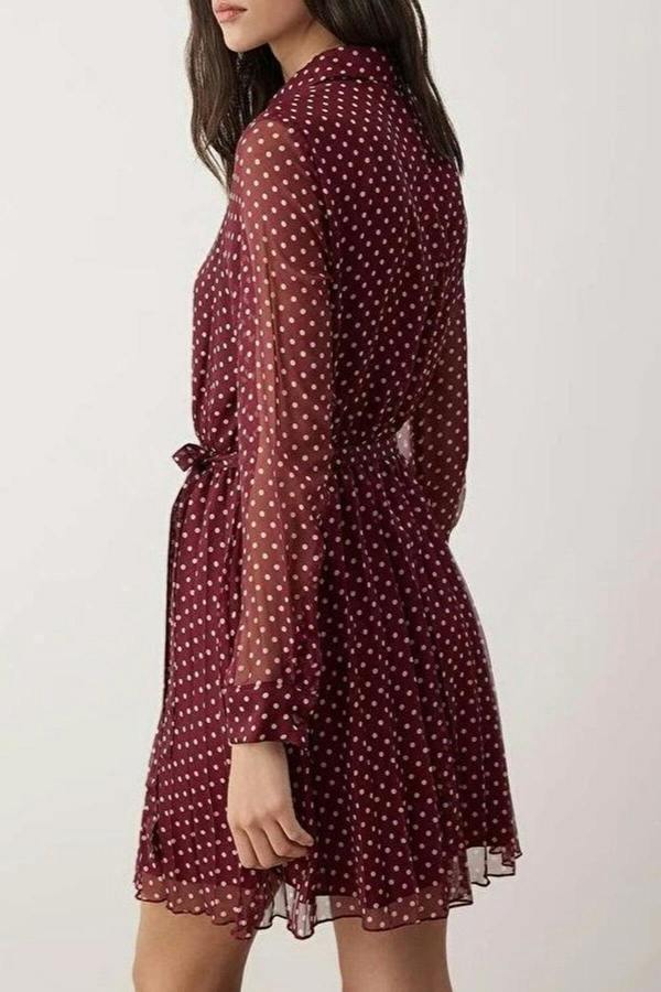 WOVCOR Belted Mini Woven Shirt Dress