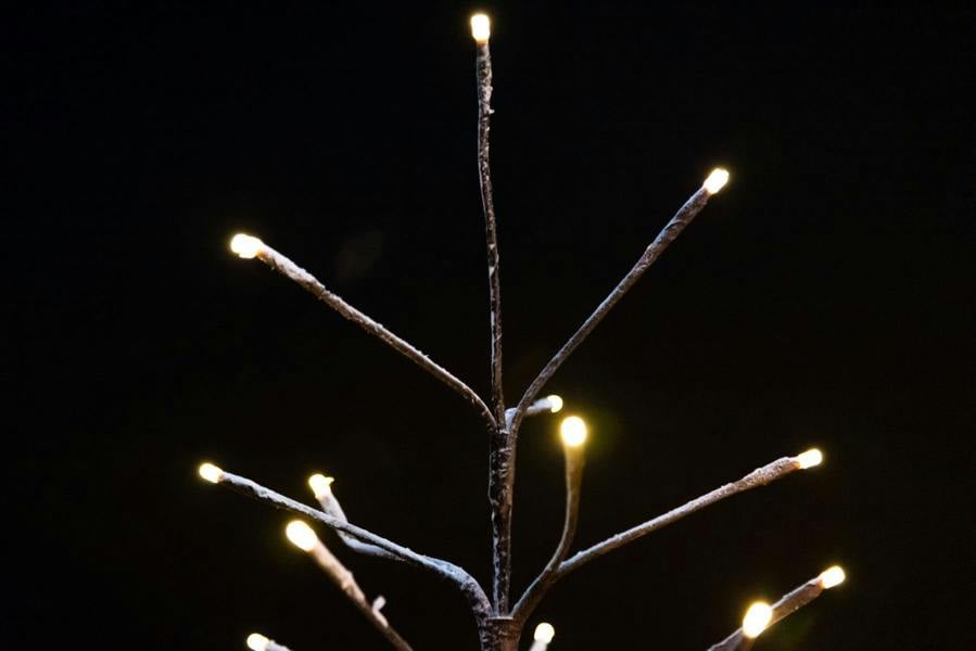 4FT to 7FT Pre-Lit Brown Snow Twig Christmas Trees with Warm White LED Lights image 6