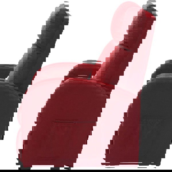 Single Motor Rise and Recline Lounge Chair - Red Coloured Micro Fibre Material Loops