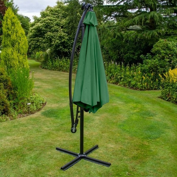 Monstershop Green 3m LED Cantilever Parasol