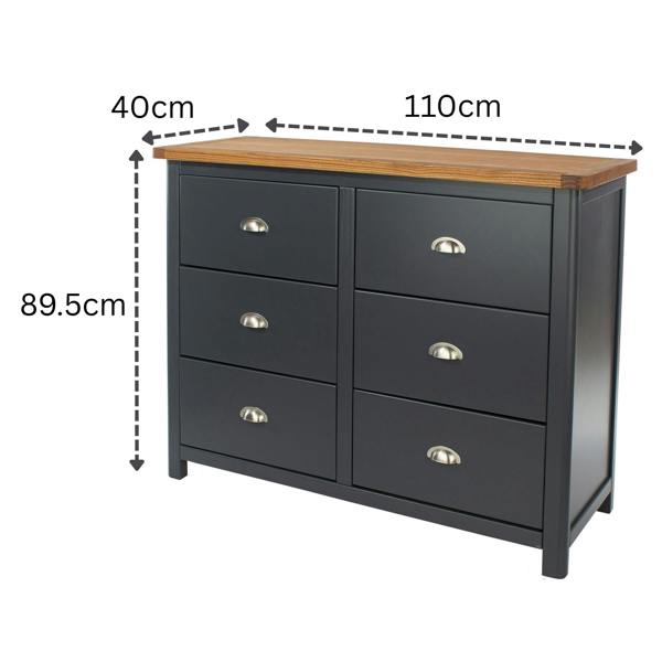 Core Products Dunkeld 3 + 3 Wide Chest of Drawers