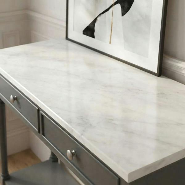 Garden Greatness Marbled Top Two Drawer Console Table