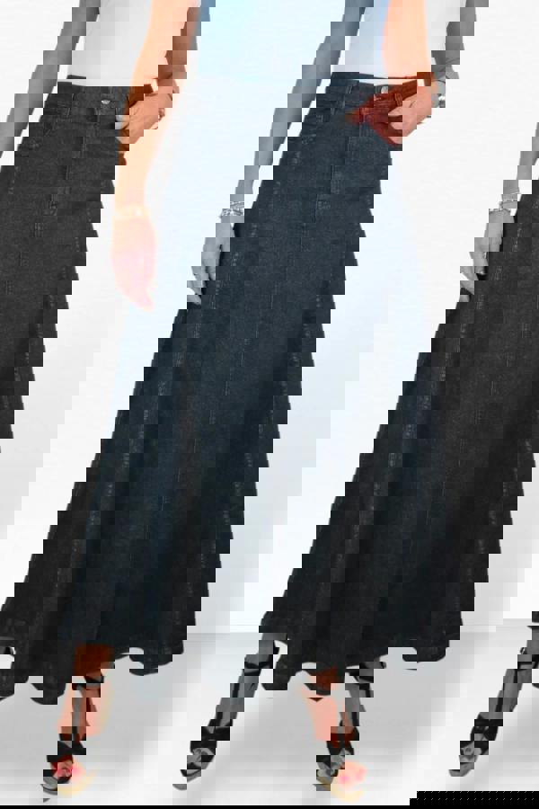 Paulo Due Women's Flared Denim Maxi Skirt