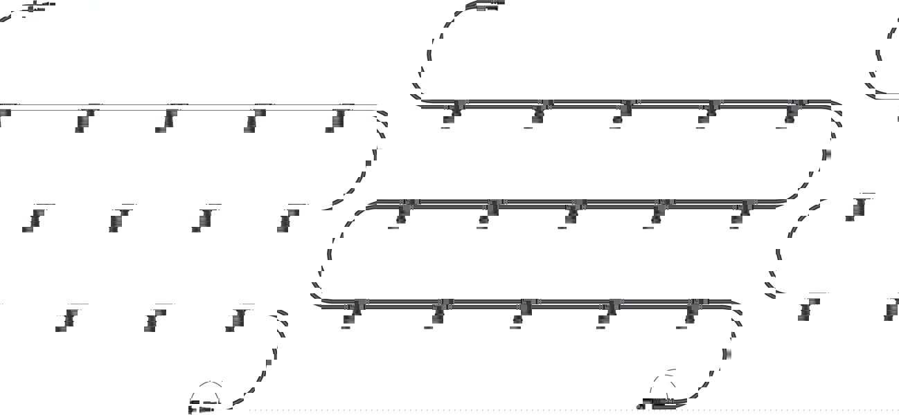 Eagle Connect E27 ES Screw Festoon Black Rubber IP65 5m 15 Lamp