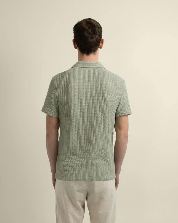 Larsson & Co Peder - Crochet Jacquard Short Sleeve Shirt