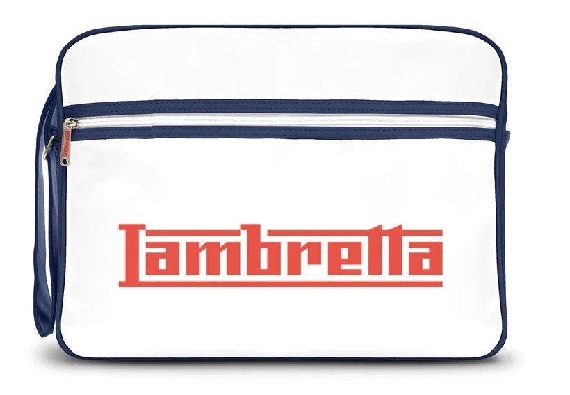 Lambretta Classic Retro Shoulder Bag Navy/White