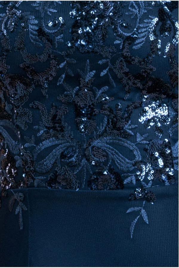 Bardot Sequin & Lace High Low Midi - Navy DR3675