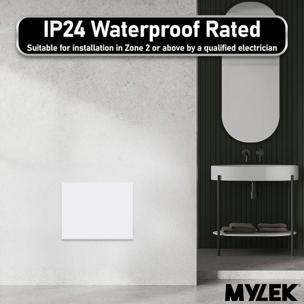 MYLEK Wall Mounted Slimline White Panel Heater 2000w Daily and Weekly Timer, Digital Thermostat