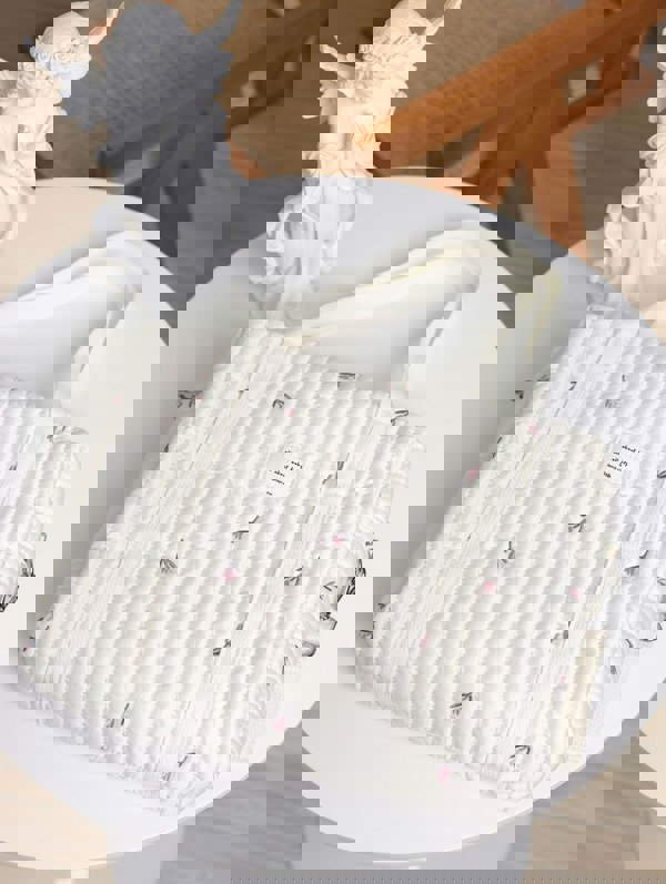 Anymom Mommy Baby Changing Bag Stuff Bear Handbag Embroidery Quilted Shoulder Mommy Bag Stroller for Baby