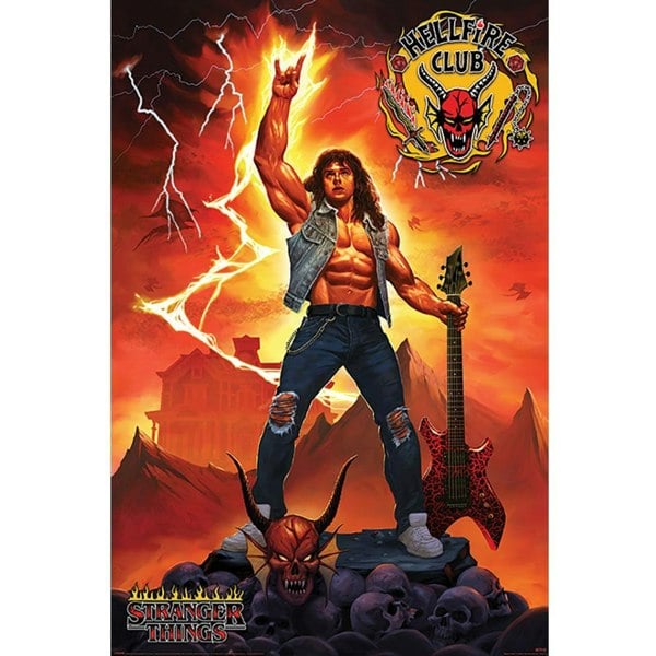 Stranger Things Hellfire Club Poster - Orange/Black