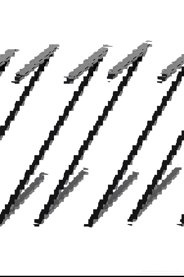 Living and Home 71cm/27.95 inch 2Pcs Black Anti-Slip Z-shaped Metal Table Legs Furniture Replacement Legs for DiningTable, Desks and Workbenches