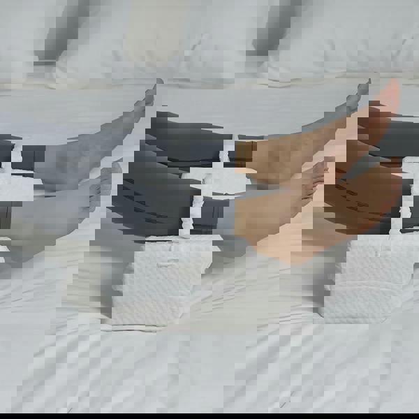 Gr8 Home Memory Foam Leg Knee Support Pillow White Cushion Sleeping Aid With Strap Cover