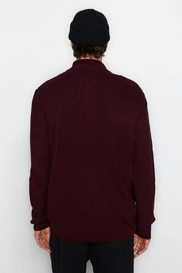 WOVCOR Regular Fit Half Turtleneck Zippered Men's Sweater