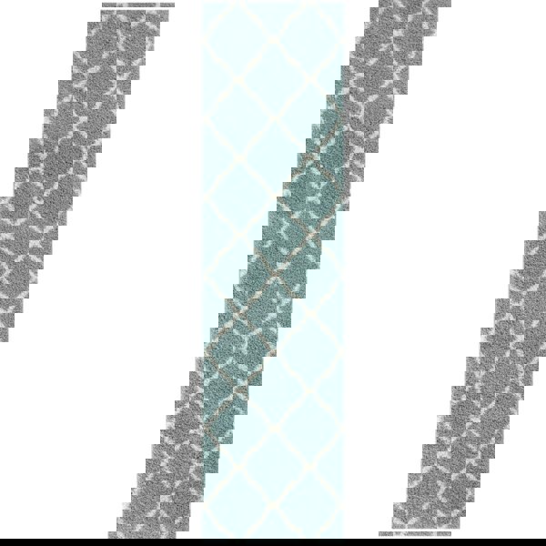 Moroccan Design Thick Shaggy Area Rugs Duck Egg Blue