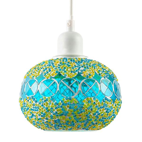 Glass Globe Mosaic Ceiling Pendant Lighting Shade with Rounded Shape Image 5