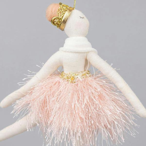 2cm Light Pink Ballerina Doll Christmas Tree Hanging Decorations, Pack of 3 image 3