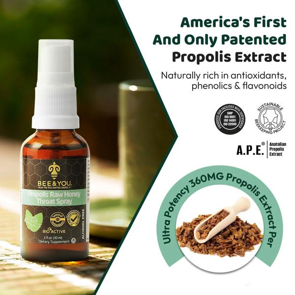 Bee and You Propolis Raw Honey Throat Spray