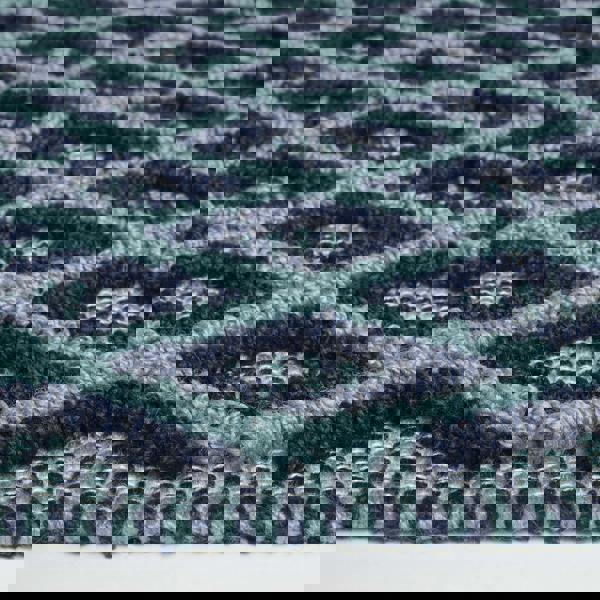 HOMESCAPES Tula Handwoven Teal & Navy Textured Rug