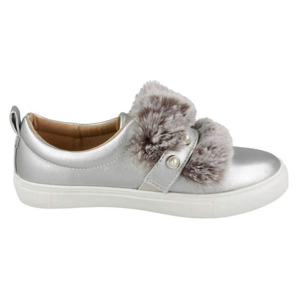 Spot On Girls Spot On Faux Pearl Strap Fur Trim Shoes