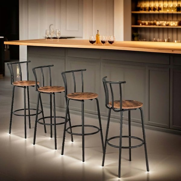 Rafaelo Mobilia Set of Breakfast Bar Stools with Footrest