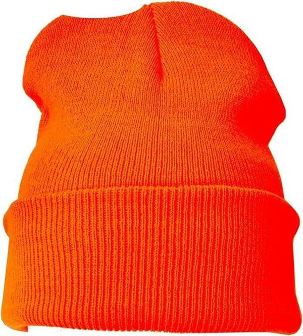 ATEK Unisex Knitted Winter Beanie Hat One Size Orange