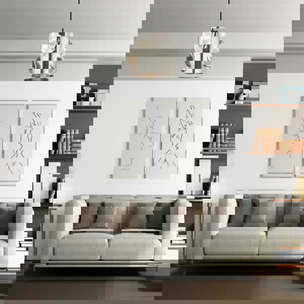 Satin Nickel Solid Metal Easy Fit Lamp Shade with Laser Cut Leaves Image 6