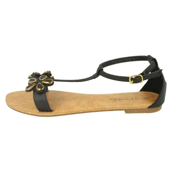 Spot On Ladies Spot On T-Bar Ankle Strap Summer Sandals