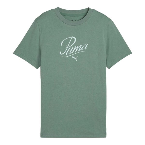 Puma Childrens/Kids Essential Script T-Shirt - Green