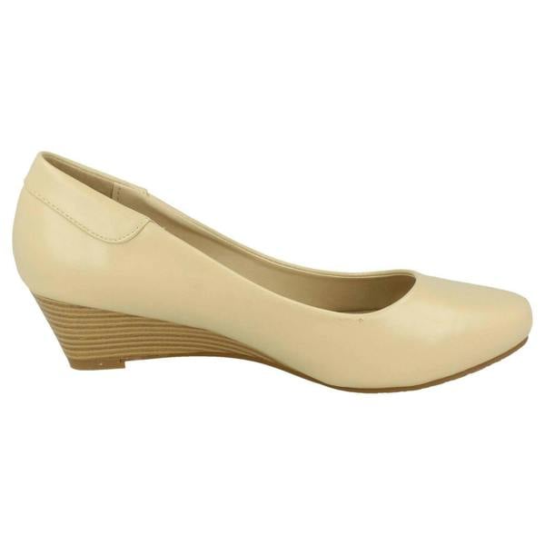 Spot On Ladies Spot On Low Wedge Court Shoes