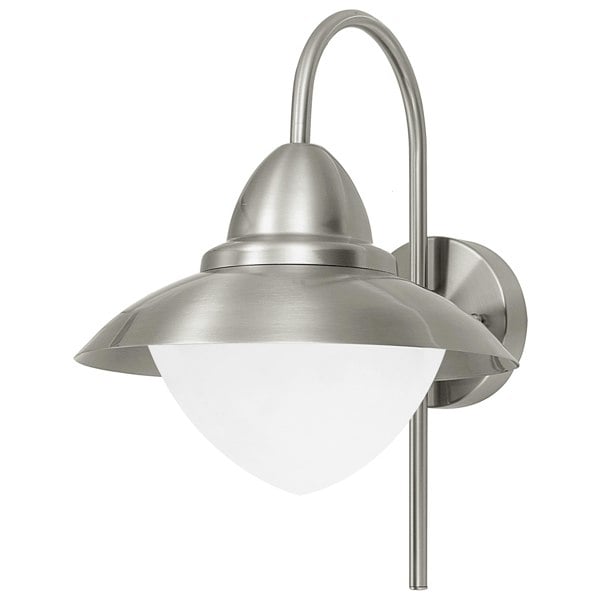 IP44 Outdoor Wall Light Stainless Steel Opal Fisherman 1x 60W E27 Porch Lamp Loops