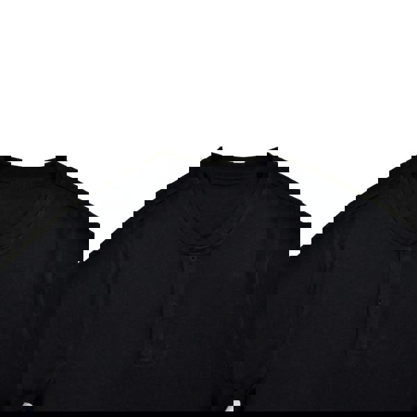 Smart Living Mens Casual V Neck Henley T-Shirt - Black