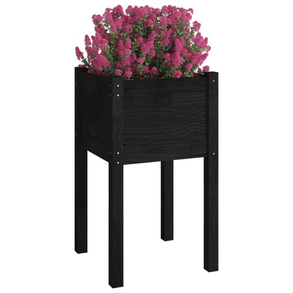 Berkfield Garden Planter Black 40x40x70 cm Solid Pinewood