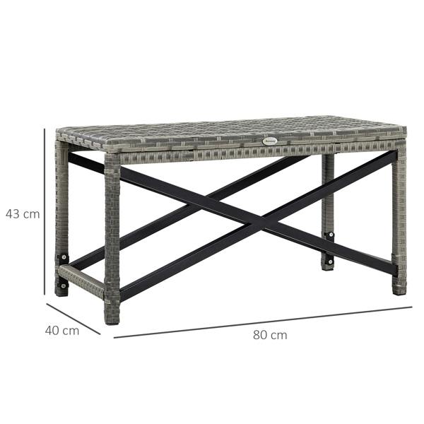 Wyld Haus Donori Grey Rattan Outdoor Coffee Table With X Frame with Woven Top