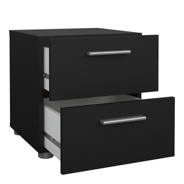 Furniture To Go Pepe Bedside 2 Drawers in Black