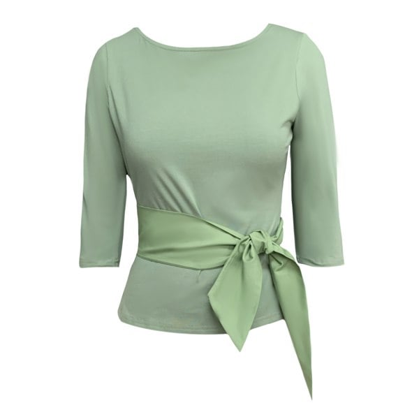 Frock Tales Primrose Top With Bow In Sage