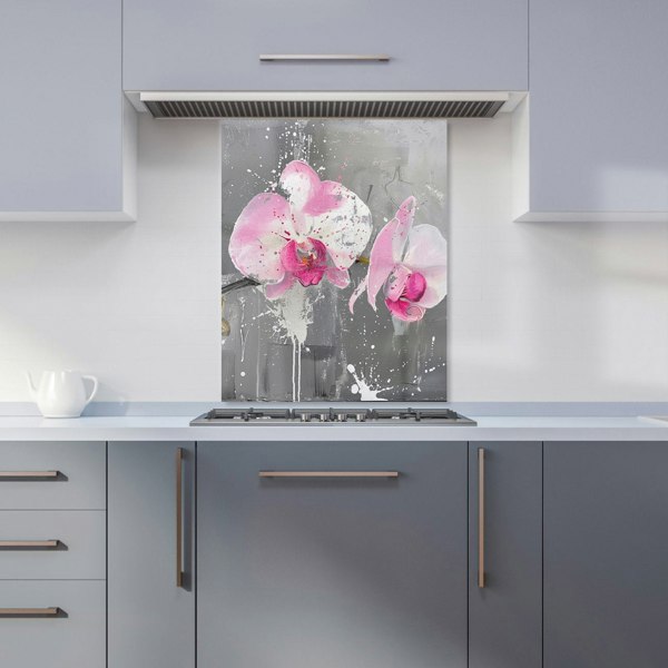 Warren Reed - Designer Pink Orchids Splashart Kitchen Splashback