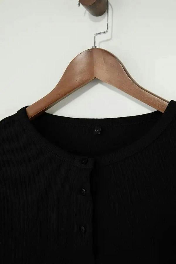 WOVCOR Pool Neck Fitted Knitted Plus Size Blouse