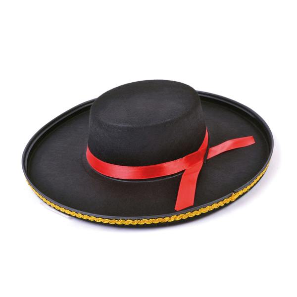 Bristol Novelty Unisex Adults Felt Spanish Hat - Black/Red - 