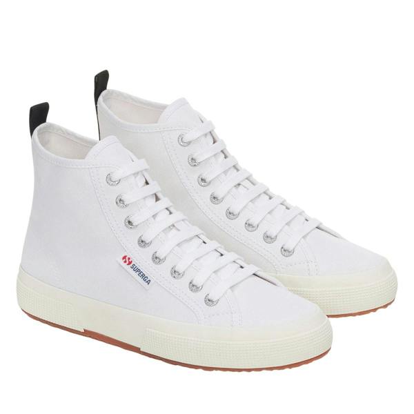 Superga Unisex Adult 2750 Cotton Mid Cut High Tops - White/Black/Avorio - 