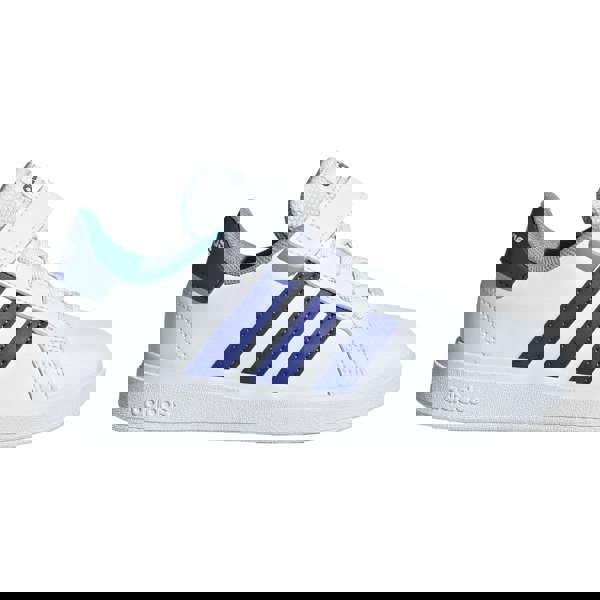 Adidas Kids Grand Court 2.0 Elastic Strap Trainers - White