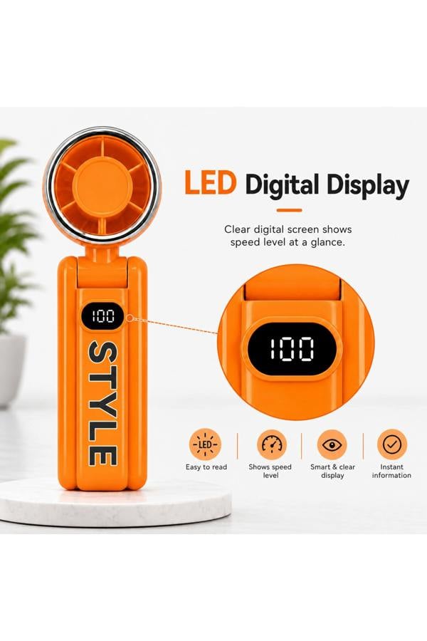 Dyzi Portable Handheld Fan 100 Speed Rechargeable Mini Fan LED Display