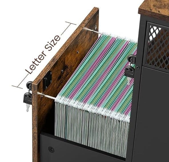 Modcraft Mobile Filing Cabinet with Lockable Drawers  | Wheels with Open Shelf for A4 & Letter Files